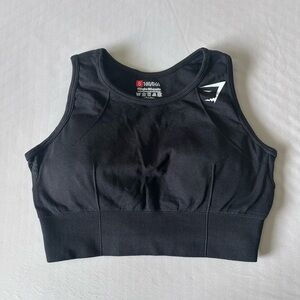 Gymshark Black Seamless High-Neck Sports Bra